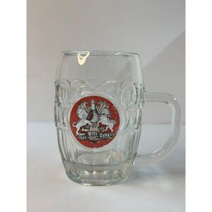 VTG Wine Cellar Glass Beer Mug Collectible Barware Lion Unicorn Crest Home Decor